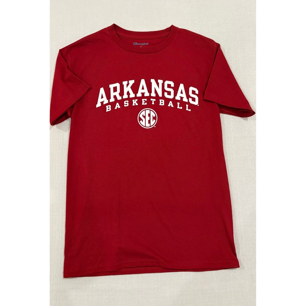 Champion Arkansas Basketball Men Small Red New NCAA SEC Graphic T-Shirt